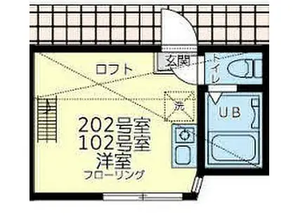 相鉄本線 西横浜駅 徒歩13分 2階建 築2年(ワンルーム/2階)の間取り写真