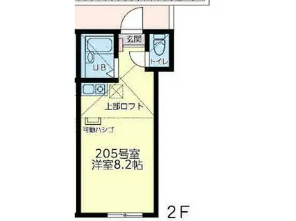 相鉄本線 星川駅(神奈川) 徒歩10分 2階建 築1年(ワンルーム/2階)の間取り写真