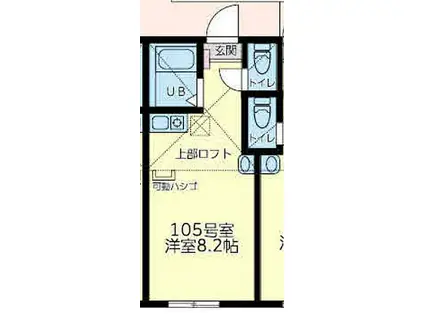 相鉄本線 星川駅(神奈川) 徒歩10分 2階建 築1年(ワンルーム/1階)の間取り写真