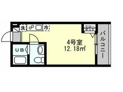 京急本線 井土ケ谷駅 徒歩4分 3階建 築6年(ワンルーム/3階)の間取り写真