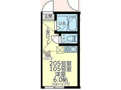 小田急小田原線 生田駅(神奈川) 徒歩19分 2階建 築2年(ワンルーム/2階)の間取り写真