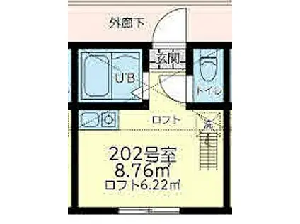 相鉄本線 星川駅(神奈川) 徒歩18分 2階建 新築(ワンルーム/2階)の間取り写真