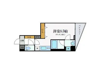 クレヴィスタ板橋ときわ台(1K/7階)の間取り写真