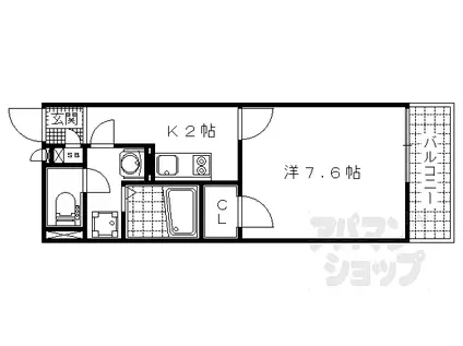 レオネクストミューズ(1K/1階)の間取り写真