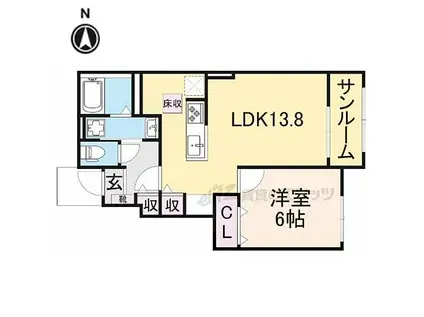 ヴァンセット アムールI(1LDK/1階)の間取り写真