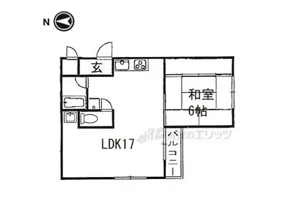 中井マンション(1LDK/3階)の間取り写真