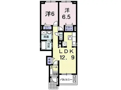 メゾンドプロバンスA(2LDK/1階)の間取り写真