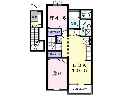 グラン・リーオB(2LDK/2階)の間取り写真