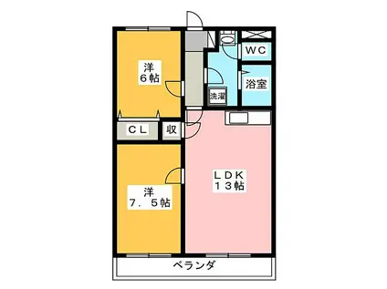 ストークハウス壱町田(2LDK/3階)の間取り写真