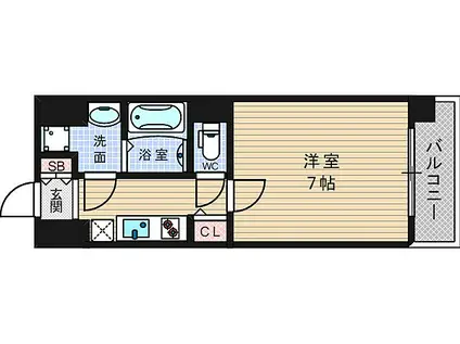 アドバンス大阪ルーチェ(1K/2階)の間取り写真