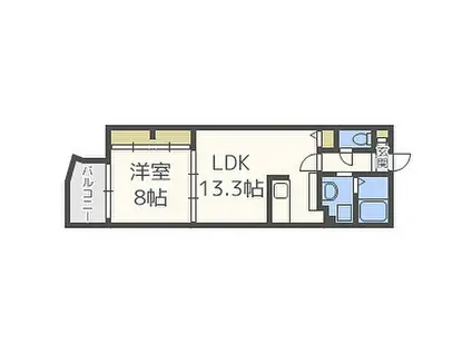 ルクレ阿波座レジデンス(1LDK/4階)の間取り写真