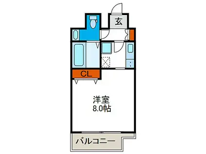 レグルス阿倍野(1K/2階)の間取り写真