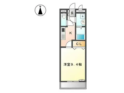 JR山陽本線 竜野駅 徒歩43分 2階建 築22年(1K/2階)の間取り写真
