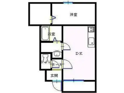 コンフォート青山(1DK/1階)の間取り写真