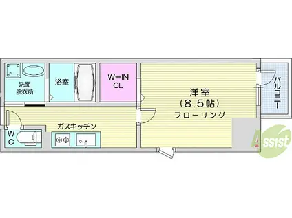 レガーロ仙台駅東(1K/7階)の間取り写真