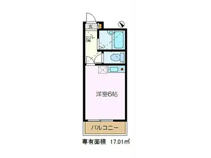 シーサイドカモシタ(ワンルーム/2階)の間取り写真