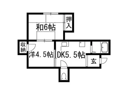 ブランドールM.川西(2DK/3階)の間取り写真