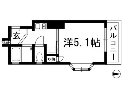 エレガンス高木3号館(1K/2階)の間取り写真