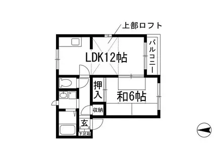 ブローニュ泉(1LDK/2階)の間取り写真