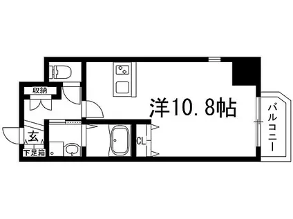 ONLYONE川西小花苑(ワンルーム/4階)の間取り写真