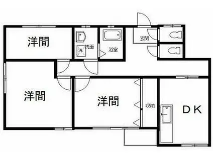 三輪アパート(3DK/2階)の間取り写真
