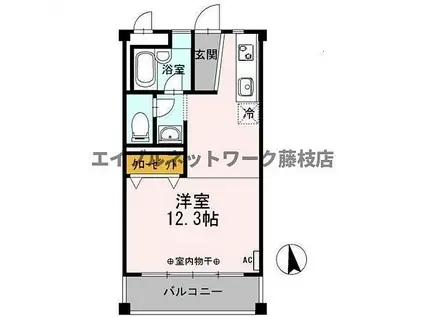 FKビル(ワンルーム/3階)の間取り写真