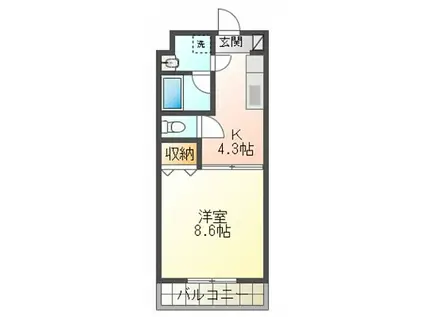 コート ミニヨン(1DK/3階)の間取り写真