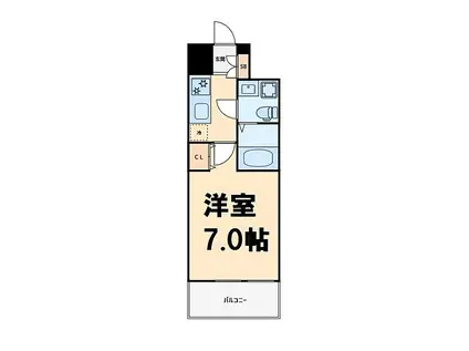 TOYOTOMI STAY PREMIUM 難波桜川(1K/5階)の間取り写真