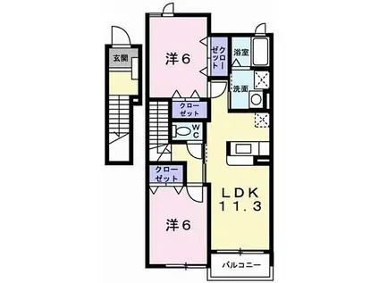 JR播但線 鶴居駅 徒歩15分 2階建 築17年(2LDK/2階)の間取り写真