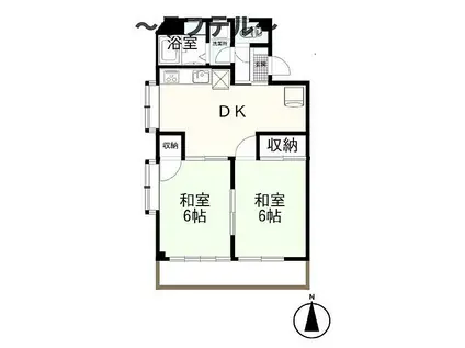 マンション多川(2DK/2階)の間取り写真