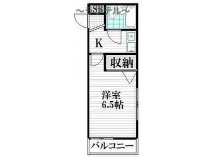 JUN 新所沢 A(1K/3階)の間取り写真
