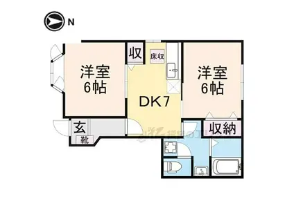 イーストサニーハイツヨシカワ 1(2DK/1階)の間取り写真