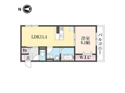JR桜井線 京終駅 徒歩6分 3階建 築1年(1LDK/2階)の間取り写真