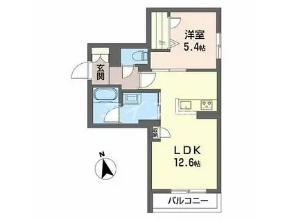 グレイス中島(1LDK/2階)の間取り写真