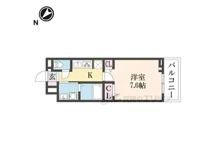 近鉄奈良線 東生駒駅 徒歩12分 3階建 築1年(1K/3階)の間取り写真