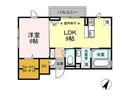 JR中央線 西八王子駅 徒歩7分 3階建 築6年(1LDK/3階)の間取り写真