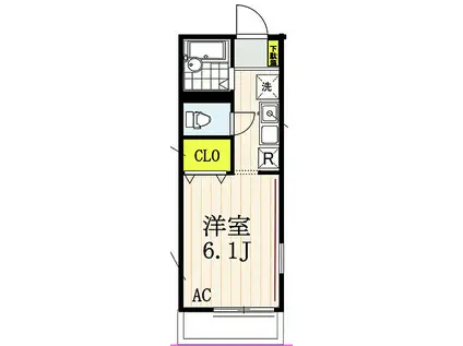 京王線 百草園駅 徒歩10分 2階建 築30年(1K/1階)の間取り写真