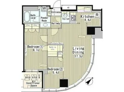 MY TOWER RESIDENCE(2LDK/14階)の間取り写真