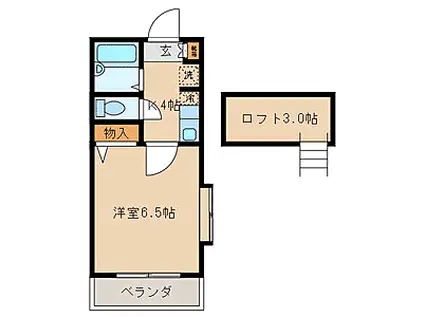 リバーケイプ美和台(1K/2階)の間取り写真