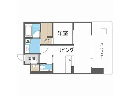 ベネチア天満橋(1LDK/8階)の間取り写真