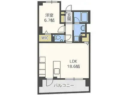 ロイヤルパークス桃坂(1LDK/8階)の間取り写真