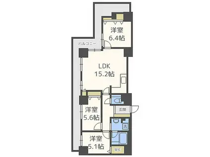 ローレルコート上本町(3LDK/17階)の間取り写真