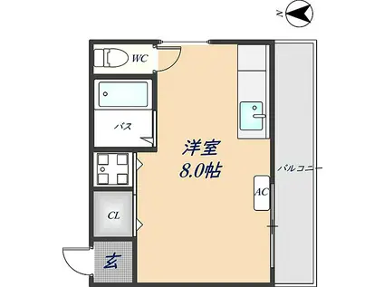 阪口マンション(1K/3階)の間取り写真
