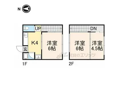 稲葉荘(3K/2階)の間取り写真