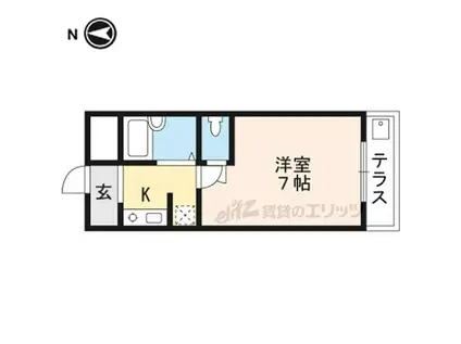 JR山陰本線 馬堀駅 徒歩17分 3階建 築36年(1K/1階)の間取り写真