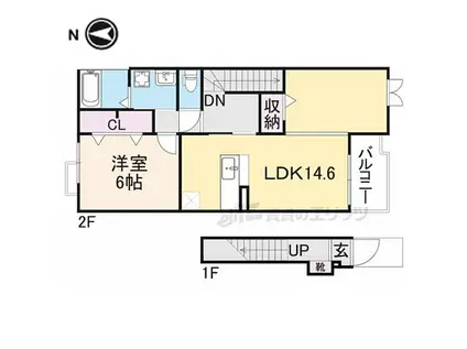 カーサ・アイ八反田南(1LDK/2階)の間取り写真