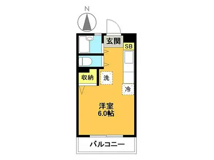 プレジオ代田(ワンルーム/1階)の間取り写真
