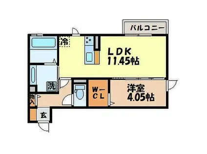 D-ROOM真崎(1LDK/2階)の間取り写真