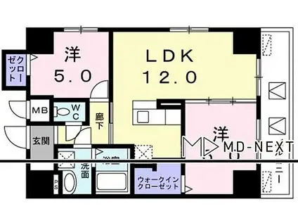 レジデンス桜樺(2LDK/3階)の間取り写真