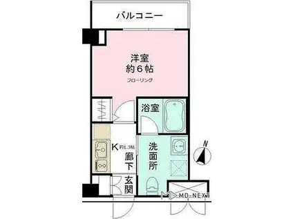 CYNTHIA代田橋III(1K/5階)の間取り写真